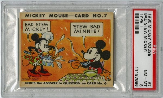 1935 R89 Gum, Inc. "Mickey Mouse" #7 "Bad Stew Mickey!" - PSA NM-MT 8 "1 of 3!"